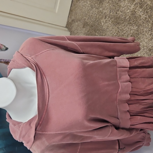 Free people.Light pink mauve sweatshirt dress top amazing - Picture 2 of 14